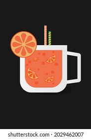 
Illustration of orange juice cup for brand products or advertising