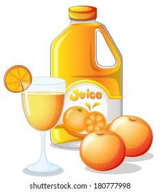 Illustration of an orange juice on a white background