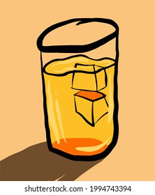 ilustración de jugo de naranja, perfecto para empaque jugo de naranja, vector de icono, vektor de iconos de menú, etc