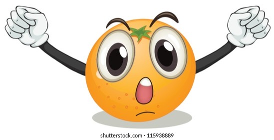 illustration of an orange on a white background