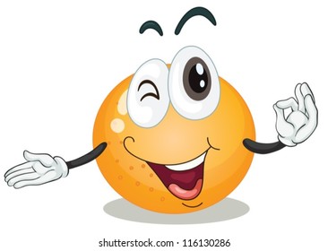 Illustration von Orange auf weißem Hintergrund