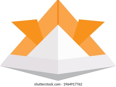 Illustration of the orange origami of the samurai helmet