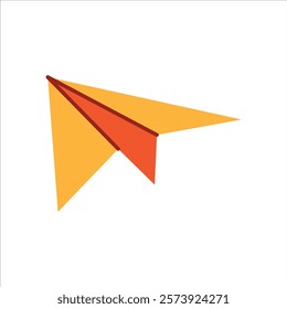 Illustration of a Orange Paper Airplane