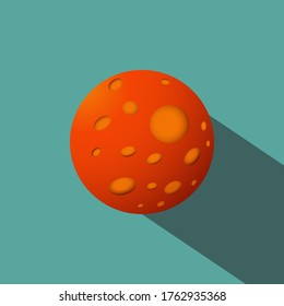 Ilustración de la gráfica de vector plano de la galaxia naranja planetaria