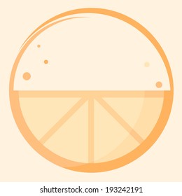 Illustration of orange share. Creative summer icon. Vector illustration. Abstract pattern