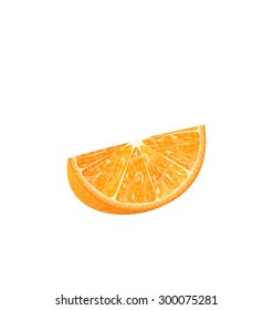 Illustration Orange Slice Isolated on White Background - Vector