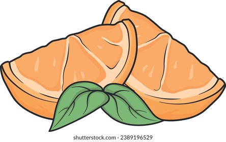 illustration of orange slices without background