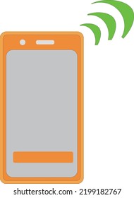 Illustration eines orangefarbenen Smartphones