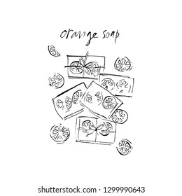 Illustration of an orange soap.
