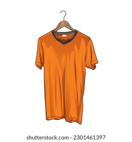 Illustration of orange sport T-Shirt isolated on white