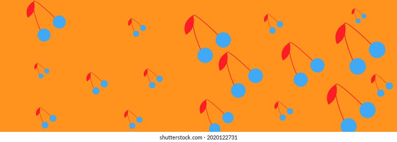 Ilustración Berries Primavera Naranja Imprimir Patrón Rojo Retro Verano. Diseño de un fondo azul vintage de diseño de un patrón de vitamina textil delicioso. Las Fresas Coloridas Y Dulces De Postre Repiten Papel De Tela De Fruta.