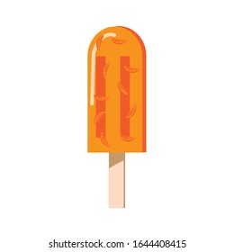 Illustration of an Orange stick ice cream.