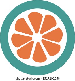 illustration of Orange, sticker,tshirt print, vector illustration