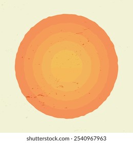 Illustration of orange sun glowing