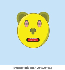 illustration orange teddy bear simple art 