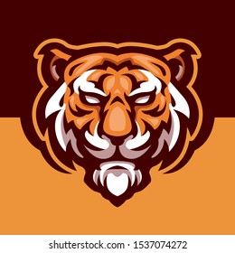 illustration of orange tiger head for sports and gaming logos