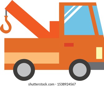 Illustration of orange tow truck