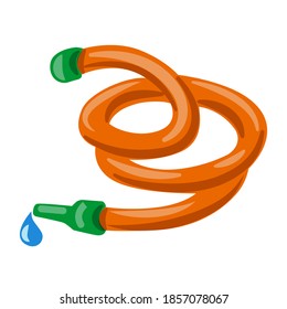 illustration of the orange watering hose on the white background