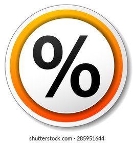 illustration of orange and white icon for percentage