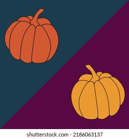 illustration with orange and yellow pumpkins