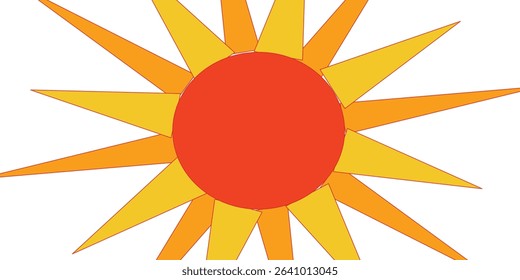 Illustration of orange and yellow spiked ball on white background
