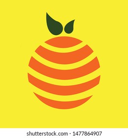 illustration of oranges on a yellow background