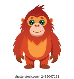Illustration of Orangutan animal on white