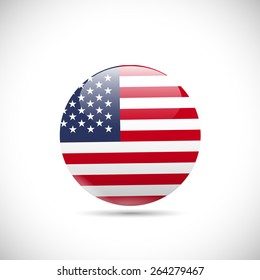 Illustration of an orb with the flag of the USA isolated on a white background.