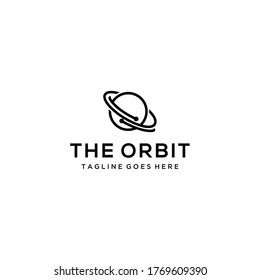 Illustration of The orbits of planets surround the sun made clean and modern shape.