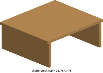 Illustration of an ordinary table seen from an angle