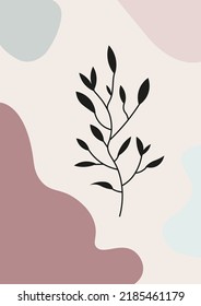 An illustration with organic abstract shapes and lines in body tones. Pastel background in a minimalist style. Modern vector illustration
