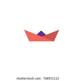 Illustration origami of boat for children playground logo