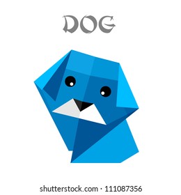 illustration of an origami dog