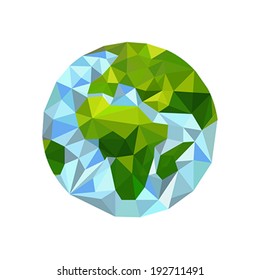 Illustration of origami globe