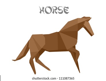 Illustration Of An Origami Horse