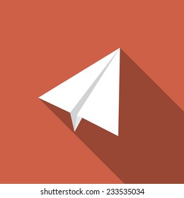 Illustration of origami paper airplane