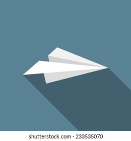 Illustration of origami paper airplane