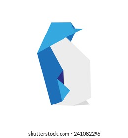 Illustration of origami penguin
