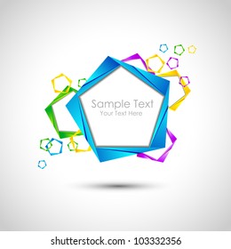illustration of origami shape on abstract background