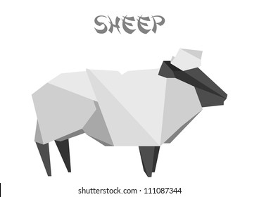 illustration of an origami sheep