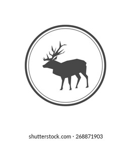 Illustration of origami stag symbol isolated on white background