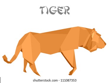 Illustration Of An Origami Tiger