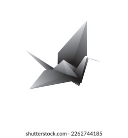 illustration of origami vector grey bird good for logo and t-shirt printing