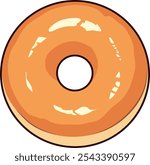 Illustration of Original Glazed Donut. Isolated Vector