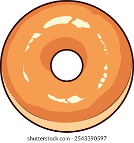 Illustration of Original Glazed Donut. Isolated Vector