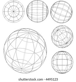 Illustration: original globe elements-spheres