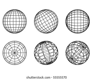 Illustration: original globe elements-spheres