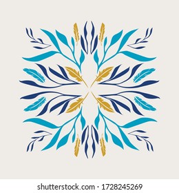 illustration of an ornament in the form of flowers and leaves