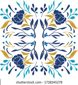 illustration of an ornament in the form of flowers and leaves