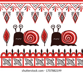 illustration ornament painting snail design